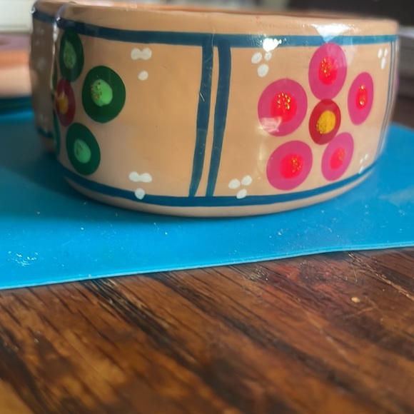 Mexican Folk Art Red Clay Pottery Heart Pelican Flowers Trinket Box Hand Painted - Picture 7 of 8